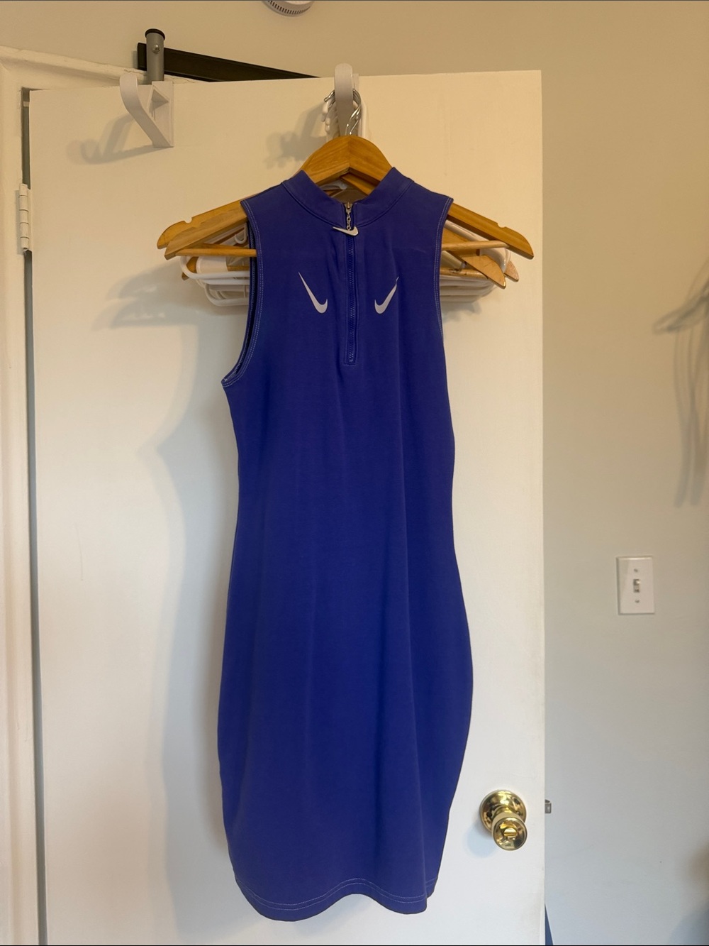Nike Women's Royal Purple Sleeveless Zip-Front Athletic Tennis Dress